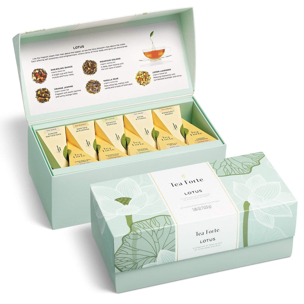 Tea Forte Premium Gift Set with Lotus Collection, ideal for gifting and tea tastings