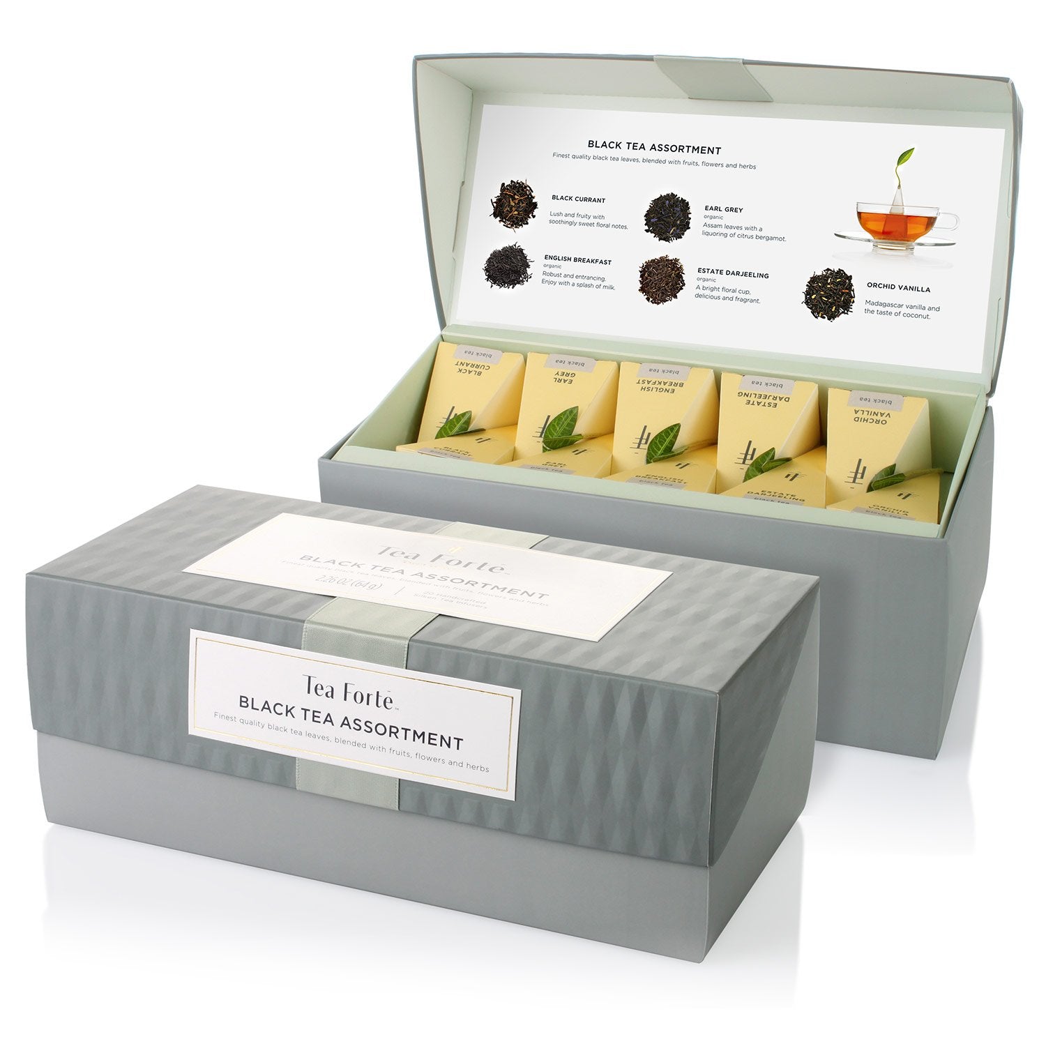 Tea Forte presentation box gift set featuring premium black tea selection