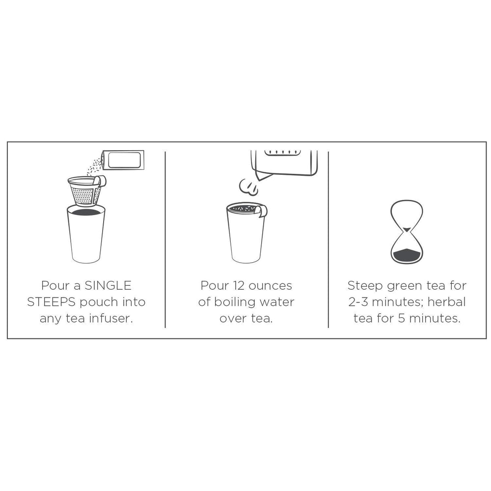 Tea Forte Single Steeps cup pour for easy on-the-go brewing.