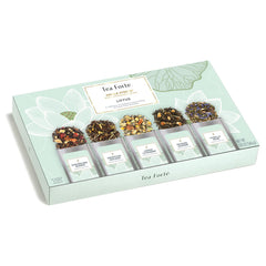 Tea Forte Darjeeling Quince pouch captures lively notes for elegant sips.