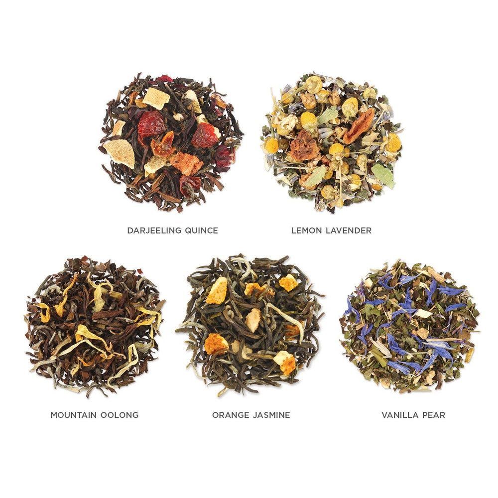 Tea Forte Single Steeps gift set box showcases premium sampler for gifting.