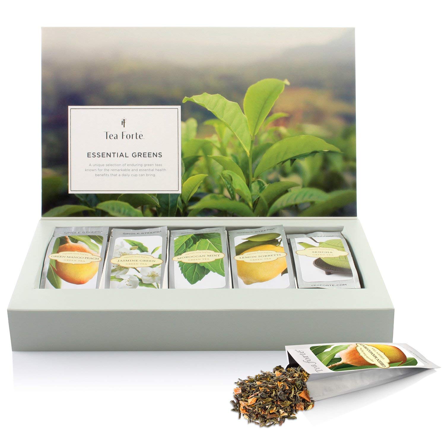 Tea Forte Single Steeps Moroccan Mint pouch offers cool aroma for busy days
