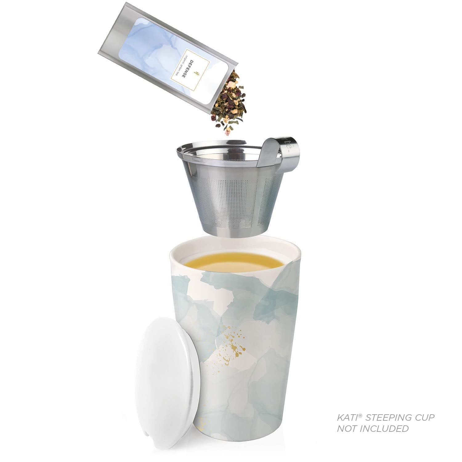Tea Forte Serenity pouch for calming aroma and mindful tea moments.