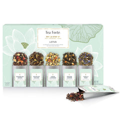 Tea Forte Vanilla Pear pouch for quick, flavorful single-serve brewing.