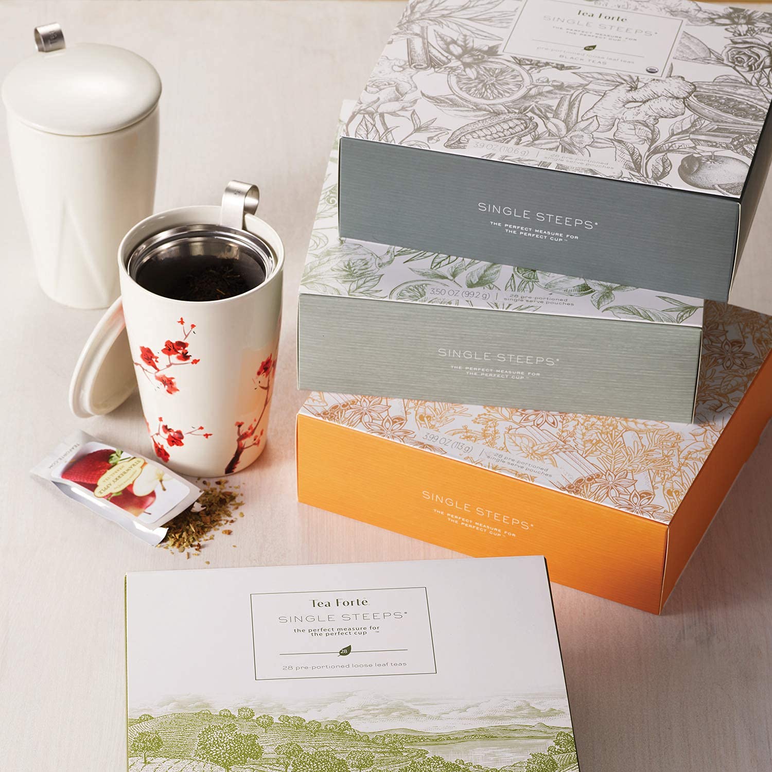 Tea Forte winter chais and fruit-spice blends provide cozy refreshment.