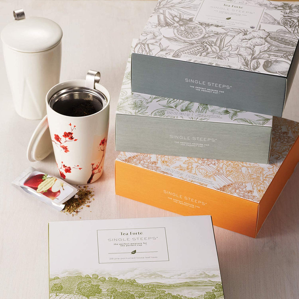 Tea Forte winter chais and fruit-spice blends provide cozy refreshment.