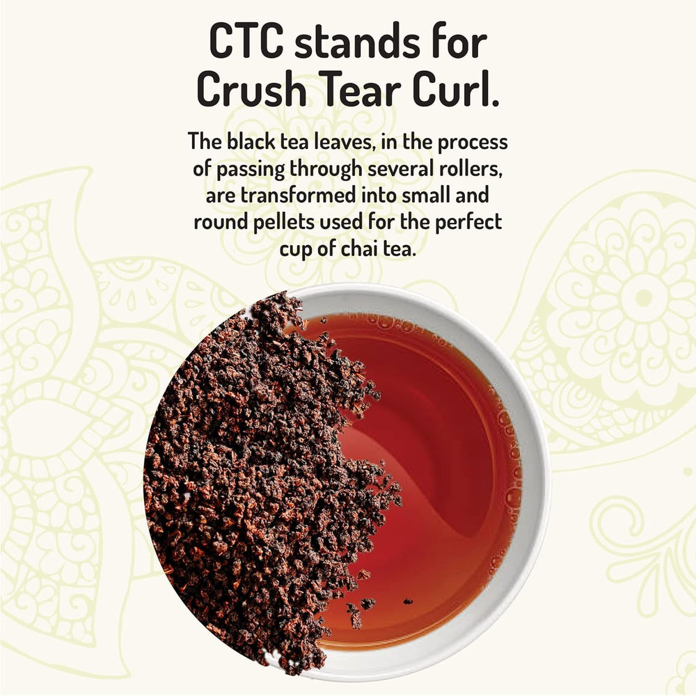 Tea India CTC Assam leaves close-up highlighting natural texture