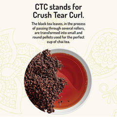 Tea India CTC Assam leaves close-up highlighting natural texture
