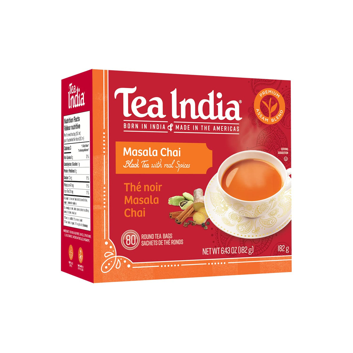 Tea India Masala Chai tea bag closeup with rich spice notes for a comforting brew