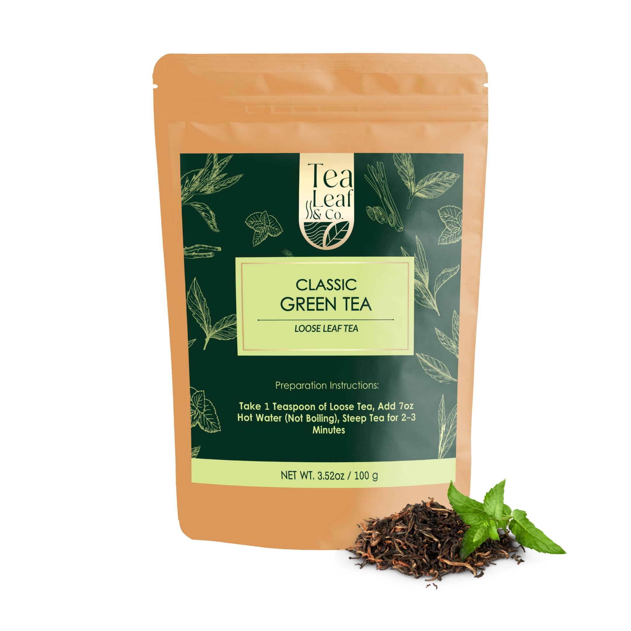 Tea Leaf & Co Classic Green Tea loose leaf ready for a fresh daily cup