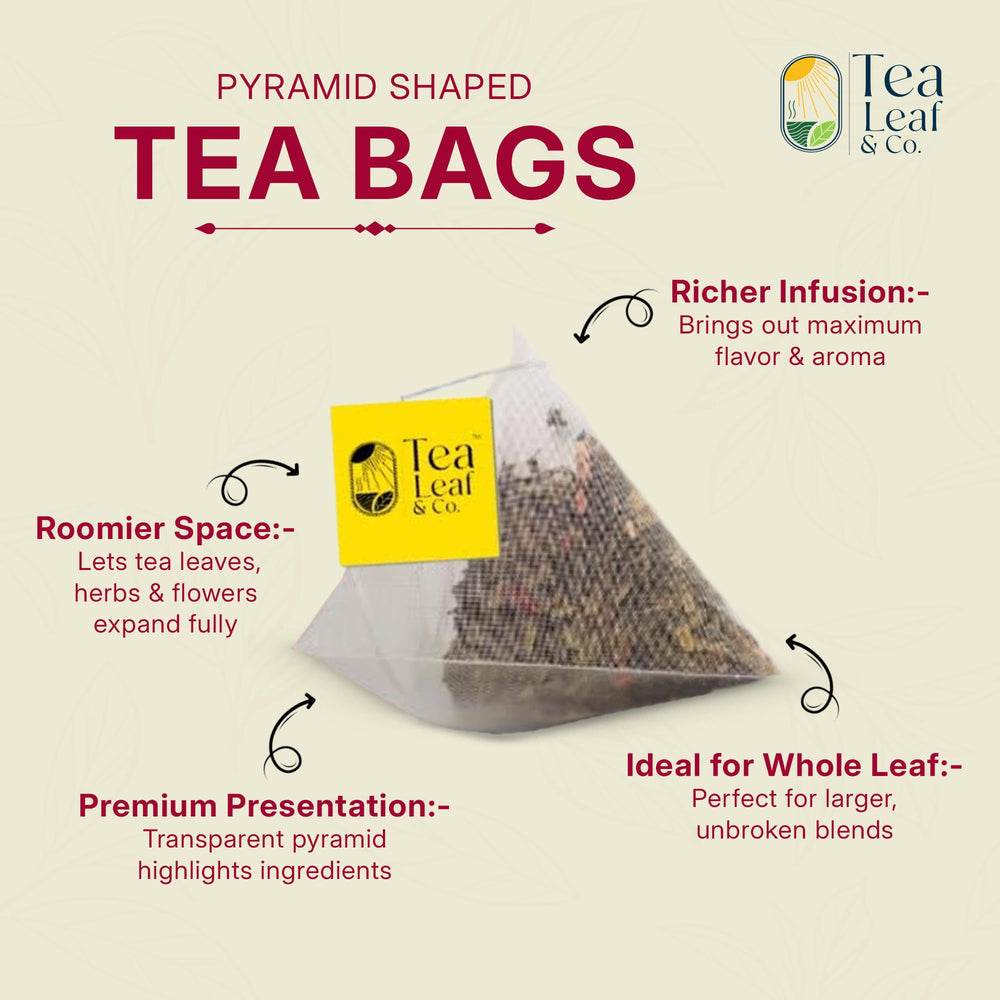 Tea Leaf & Co. green tea leaves with spices suggesting balanced aroma.