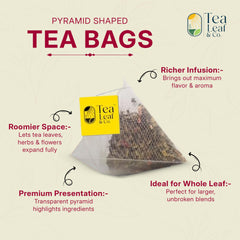 Tea Leaf & Co. green tea leaves with spices suggesting balanced aroma.