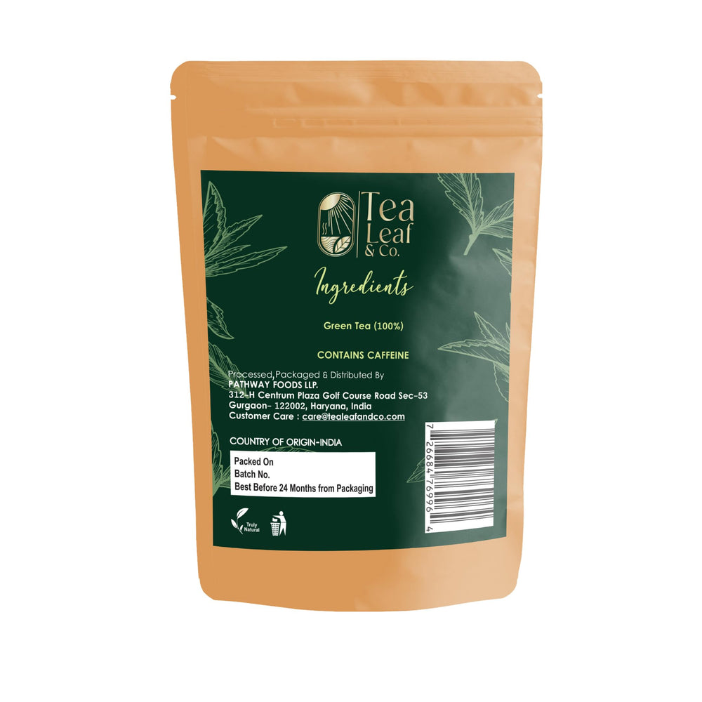 Tea Leaf & Co low-caffeine green tea for a gentle evening sip