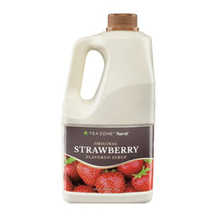 Tea Zone J1090 strawberry syrup bottle for convenient, mess-free dispensing.