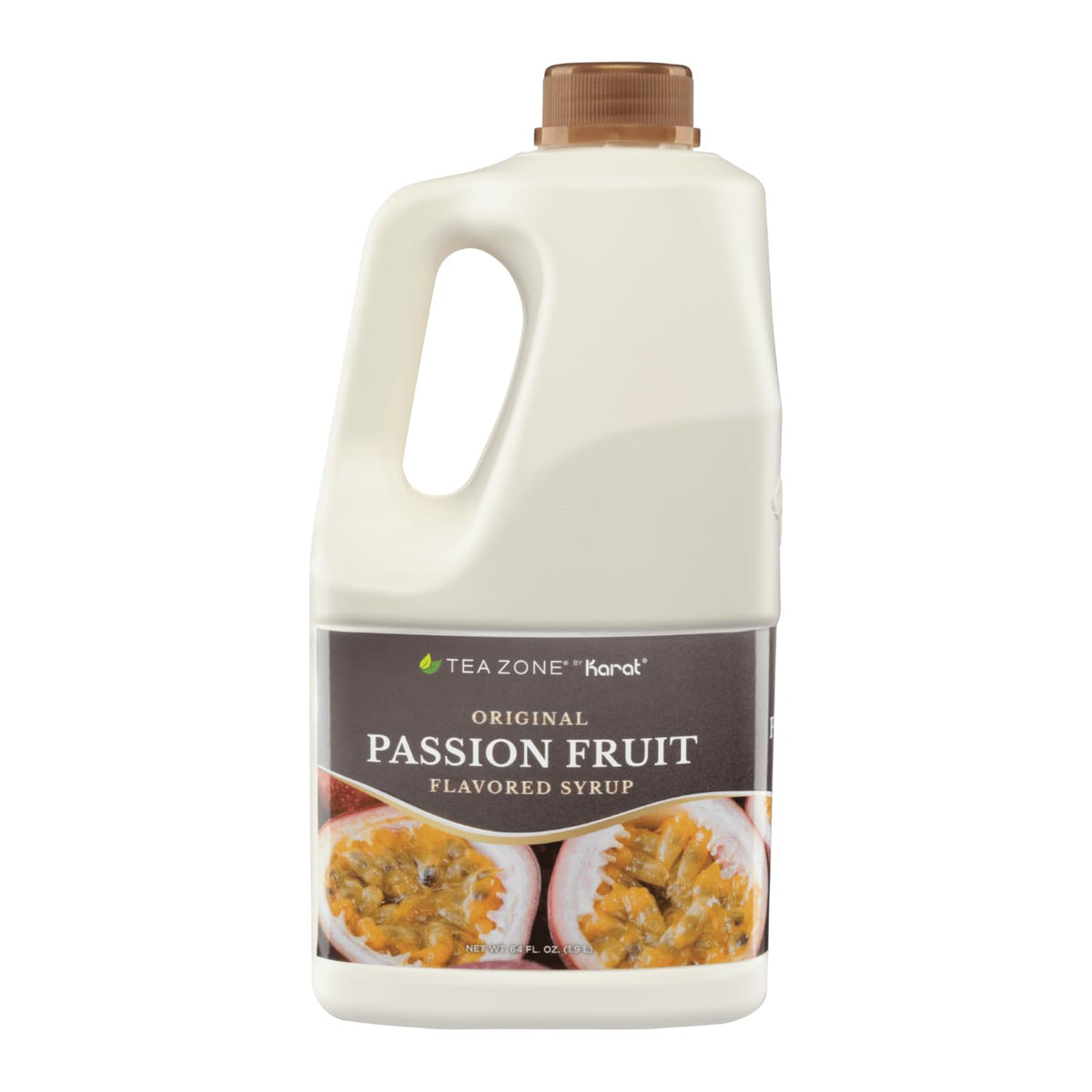 Tea Zone Passion Fruit Syrup bottle highlights real fruit flavor for drinks.