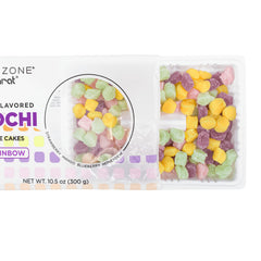 TEA ZONE Rainbow Mini Mochi bag back view shows origin and weight details.