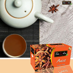 Tea4U Anise tea leaves and ingredients displayed for natural flavor.