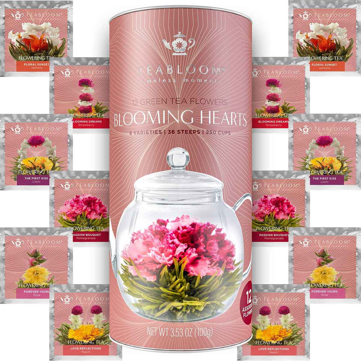 Teabloom heart tea flowers display artistry and fragrance for an elegant tea moment.