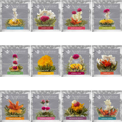 Teabloom Jasmine Lover bloom releasing delicate floral aroma in clear teaware