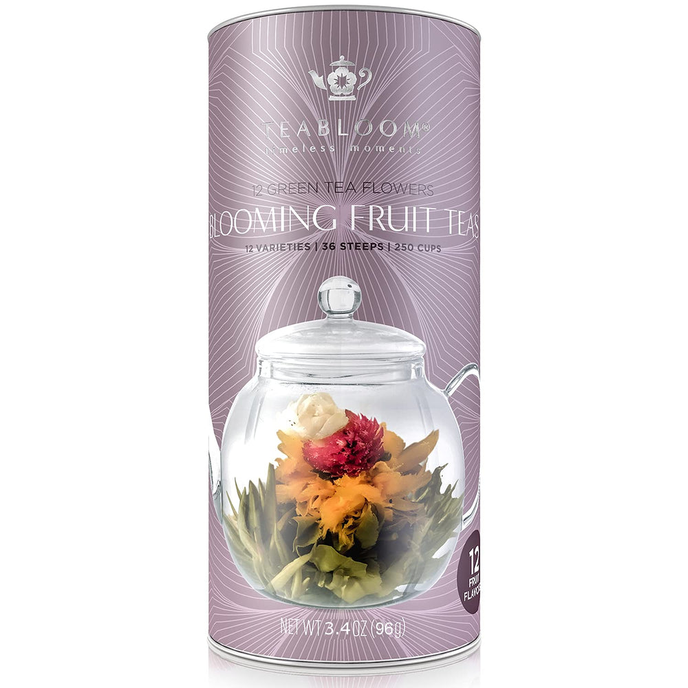 Teabloom premium gift canister image communicates thoughtful present for tea lovers.