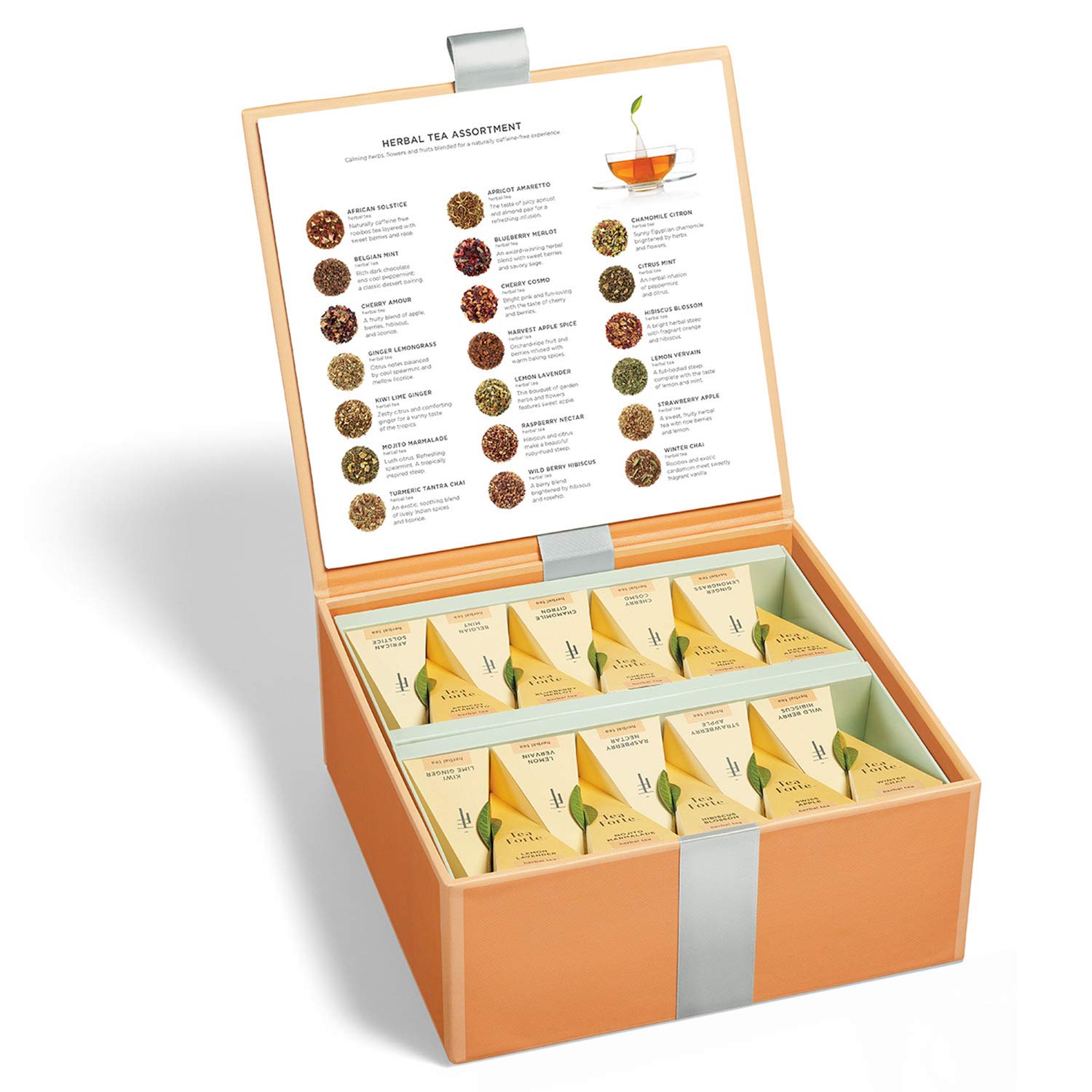 Tea Forte African Solstice pyramid infuser highlights rich herbal flavor
