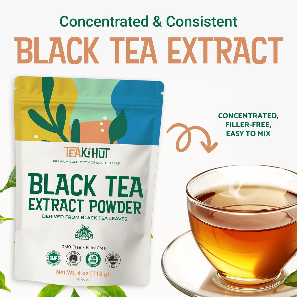 TEAki Hut tea powder measured with 1/8 teaspoon per eight ounces.