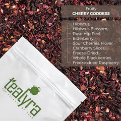 Tealyra Cherry Goddess aroma-steam rising with cherry-berry fragrance.