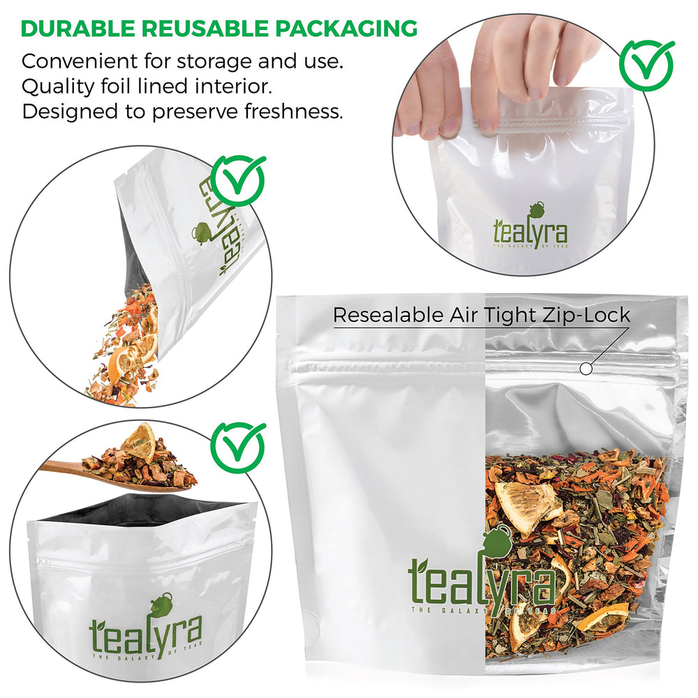 Tealyra eucalyptus lemongrass herbal tea loose leaf for cooling, soothing aroma.