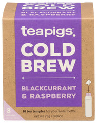 teapigs blackcurrant and raspberry cold brew tea bags for caffeine-free hydration and berry flavor