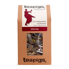 Teapigs chai tea bags with whole leaves for bold flavor in every cup.