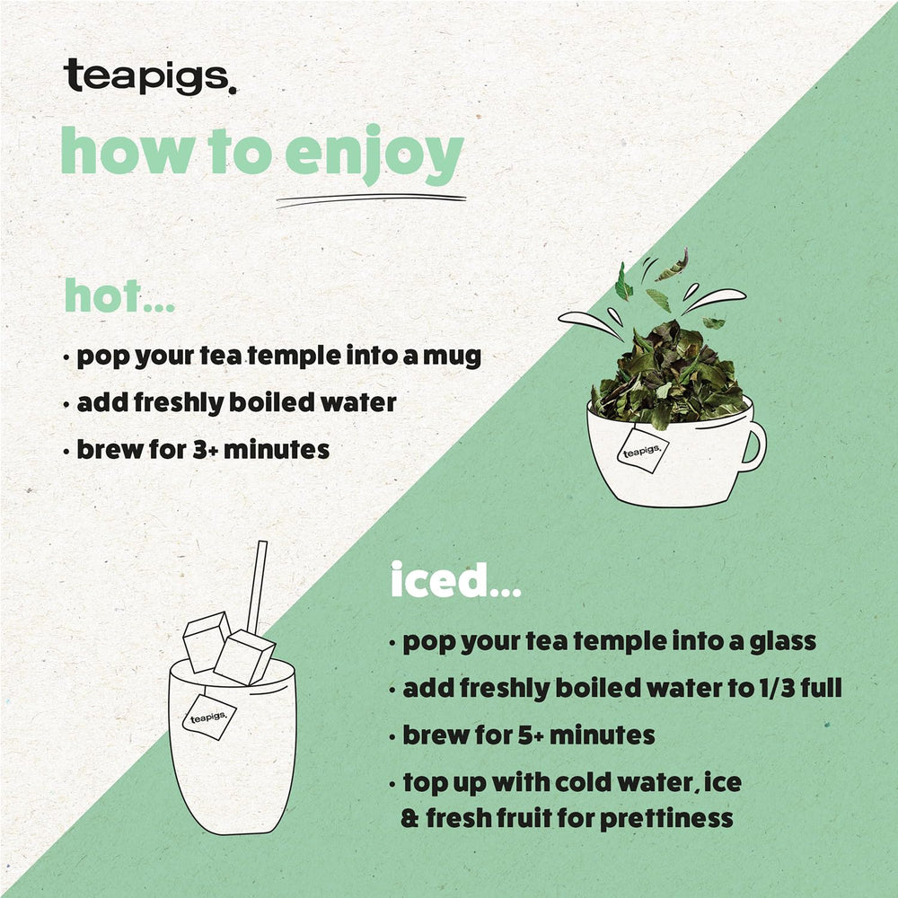 Teapigs premium natural ingredients delivering pure peppermint taste without artificial flavors