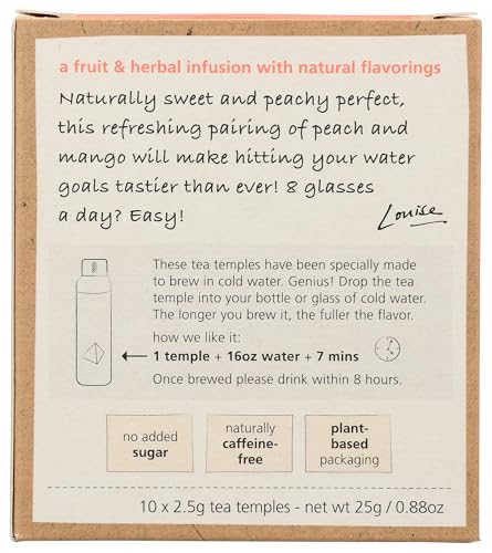teapigs peach mango cold brew dry-tea-bags close-up highlight convenient, ready-to-steep tea.