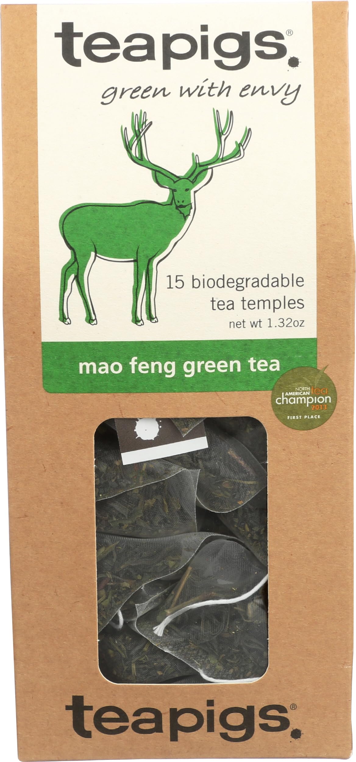 teapigs Tea Green Mao Feng tea bags yield a delicate, refreshing cup.