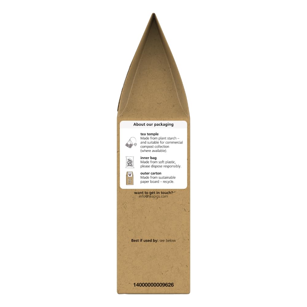 teapigs tea lemon and ginger packaging-tin: premium presentation and easy brewing