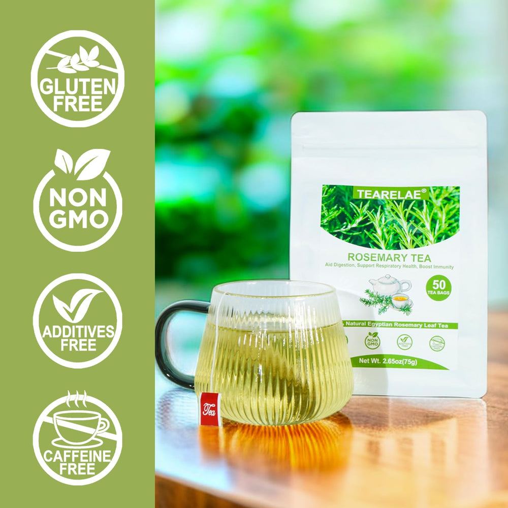 Egypt-origin TEARELAE rosemary leaves close-up highlighting purity for digestive support