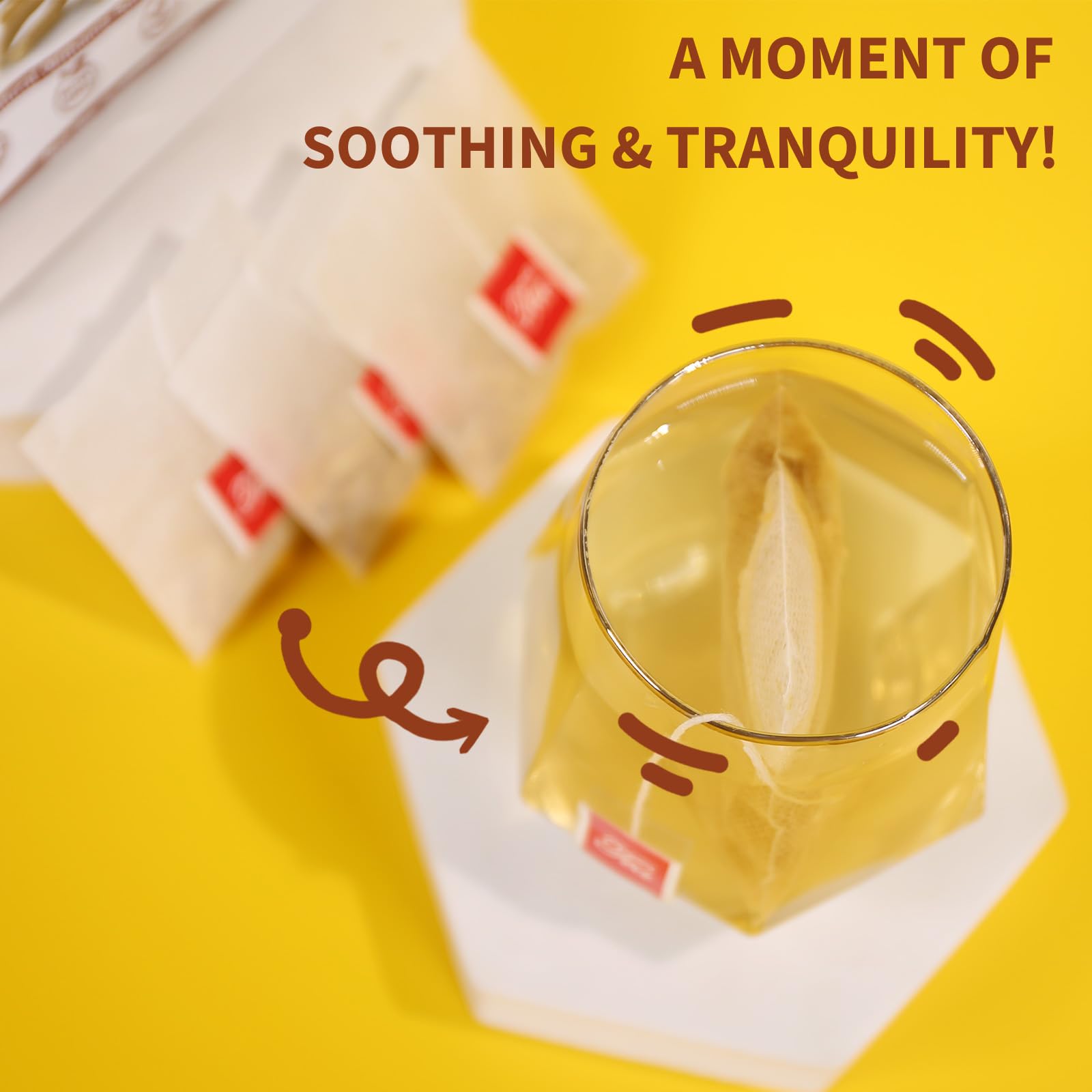 TEARELAE Ashwagandha tea being poured into a cup for a calm moment