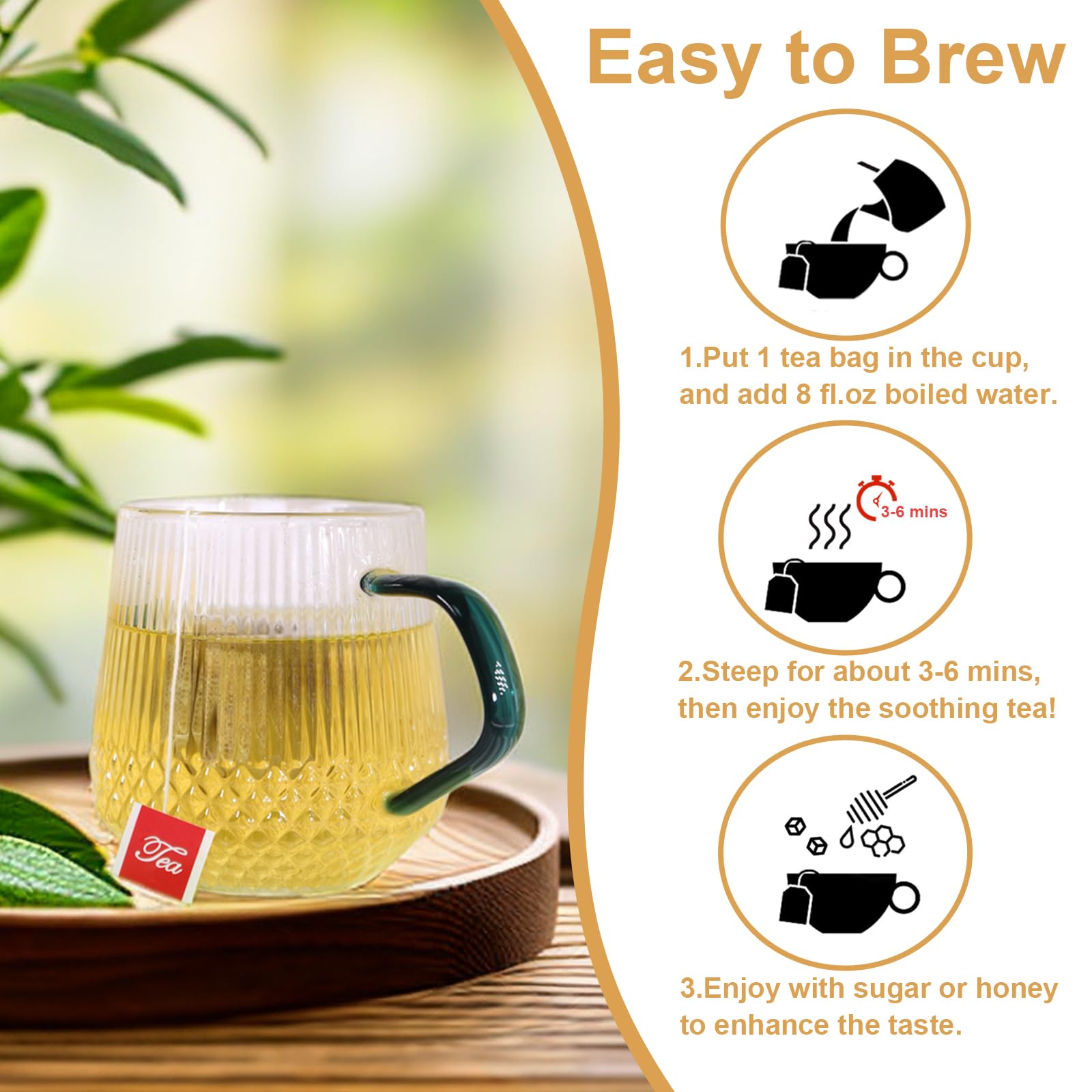 Brewing TEARELAE chamomile tea to steep a soothing cup.
