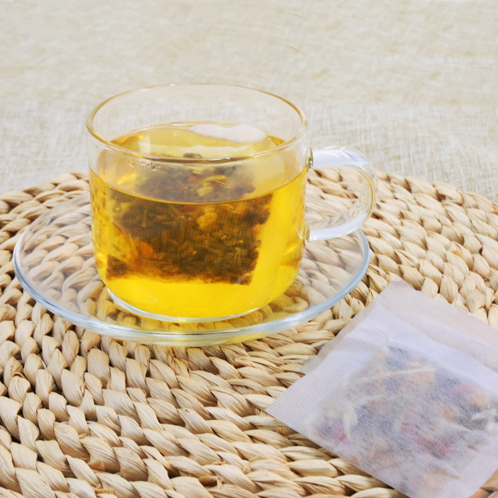 TEARELAE Chrysanthemum Cassia Seed Tea cup showcasing subtle sweetness.