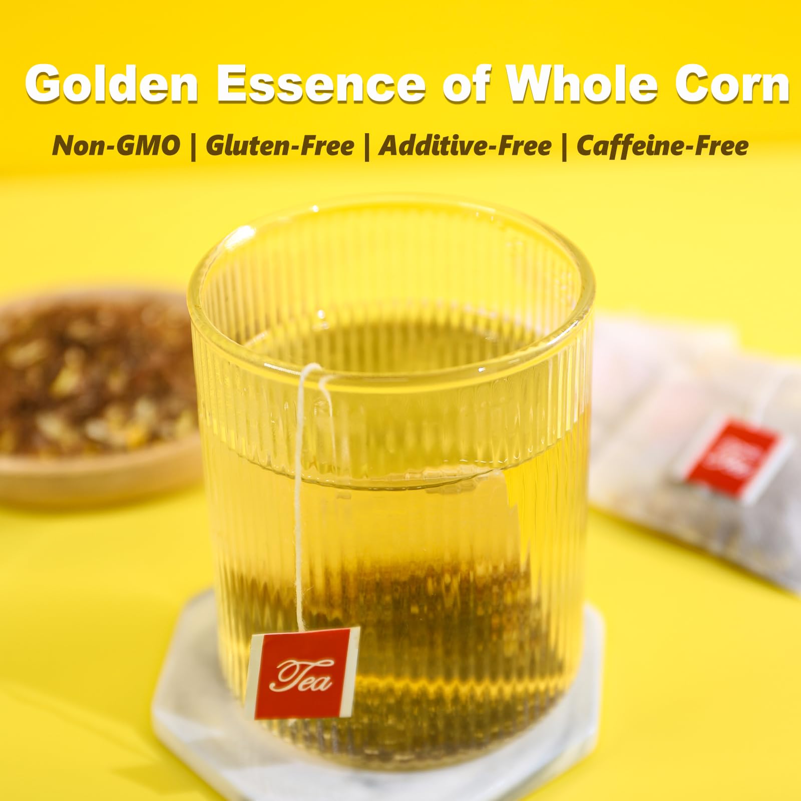 TEARELAE corn silk tea bags with leaves close-up natural aroma