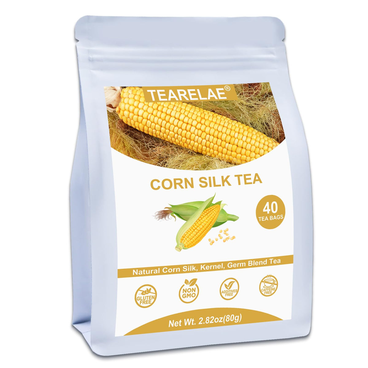 TEARELAE corn silk tea bags close-up for a gentle daily brew