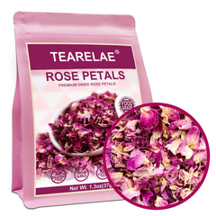 TEARELAE dried rose petals pack ideal for tea blends and desserts.