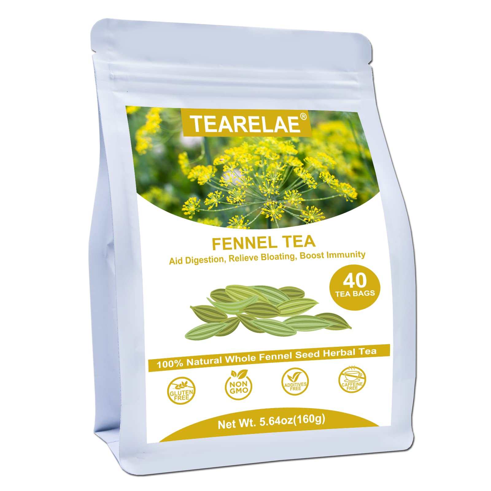 TEARELAE fennel tea bags packshot showing premium packaging and brand name