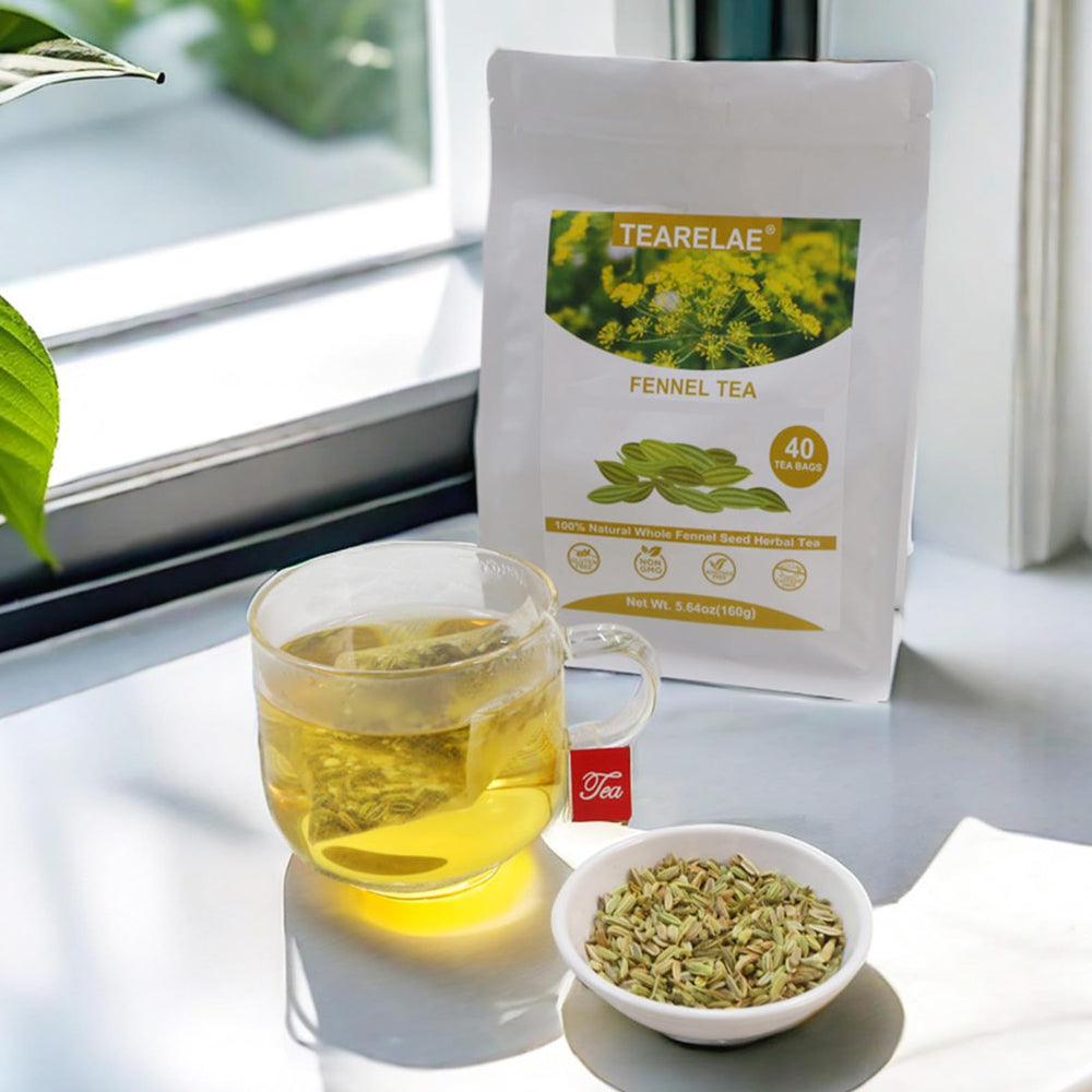 TEARELAE fennel tea bags in resealable pack preserving flavor