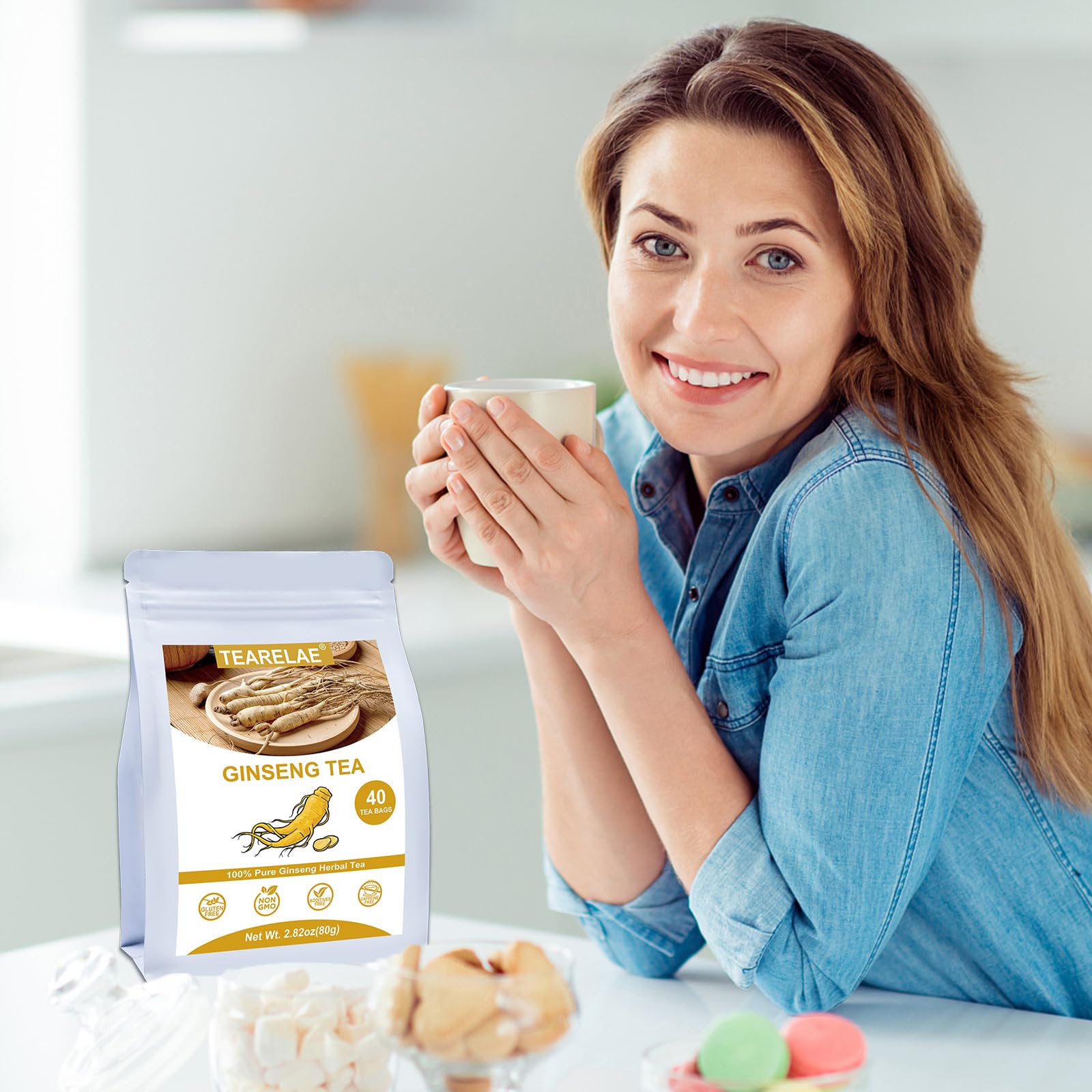 TEARELAE ginseng tea steep 5 to 8 minutes for customizable strength