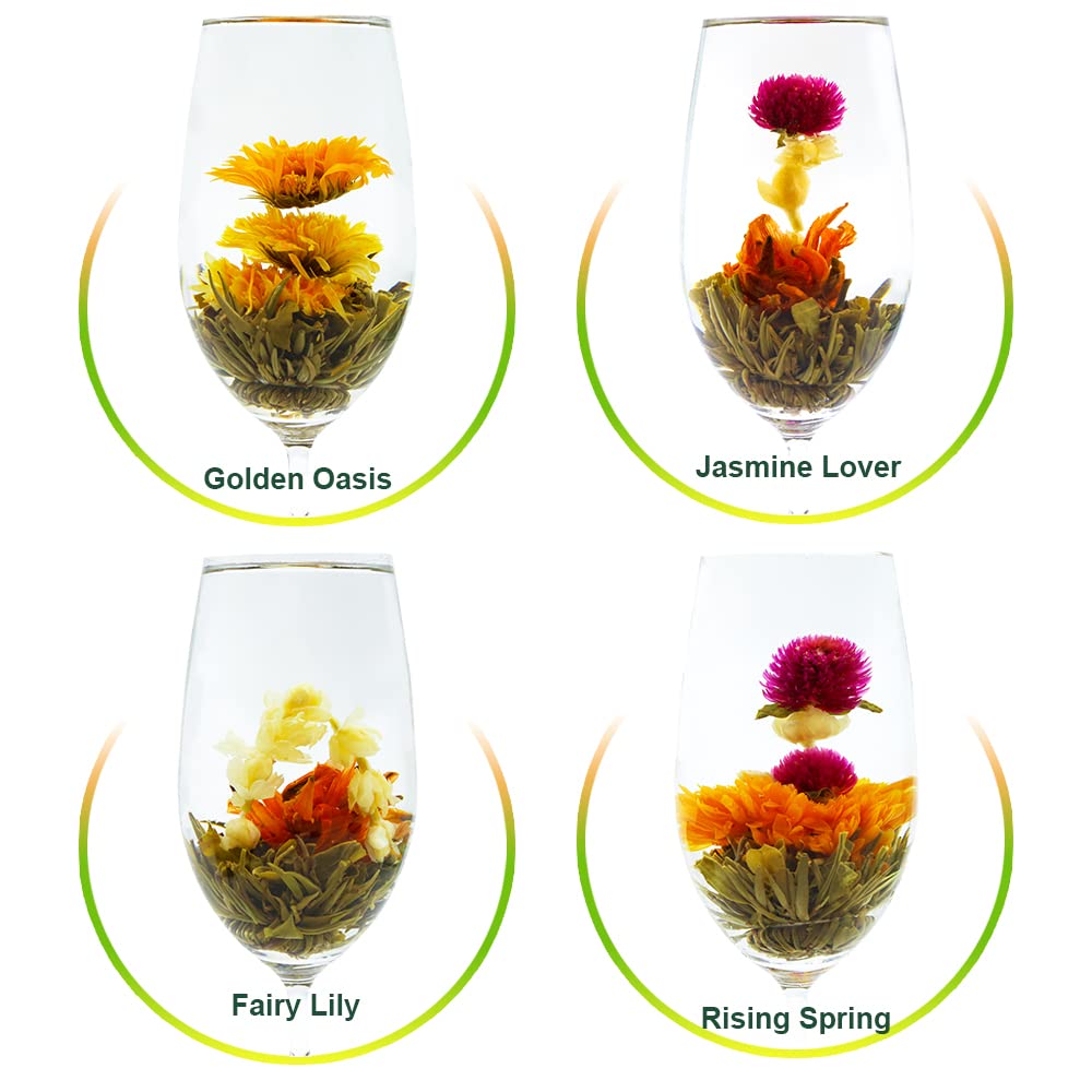 TEARELAE green tea leaves with edible flowers offer antioxidant-rich aroma and vibrant color.