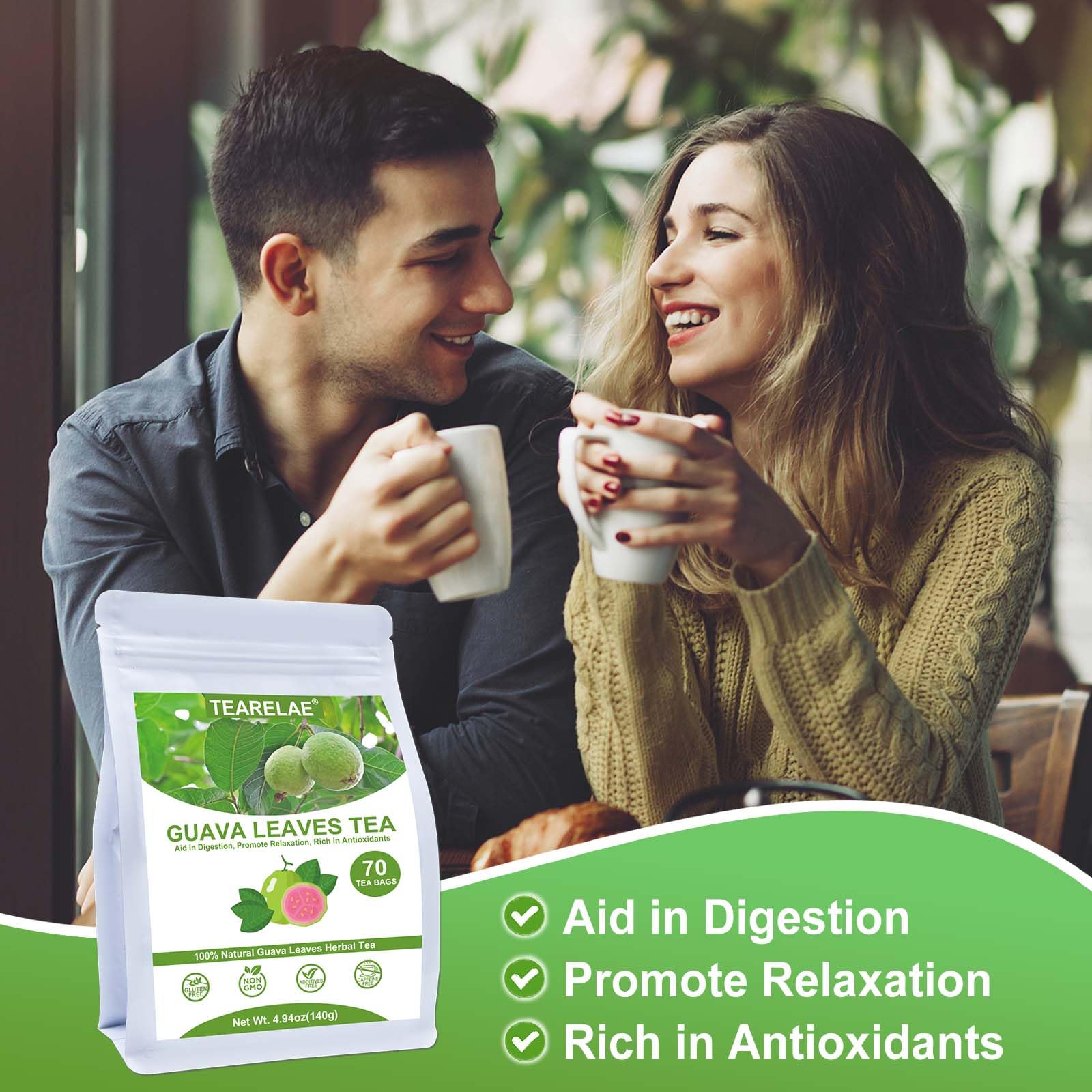 TEARELAE Guava Leaves Tea Aroma — natural relaxation hint.