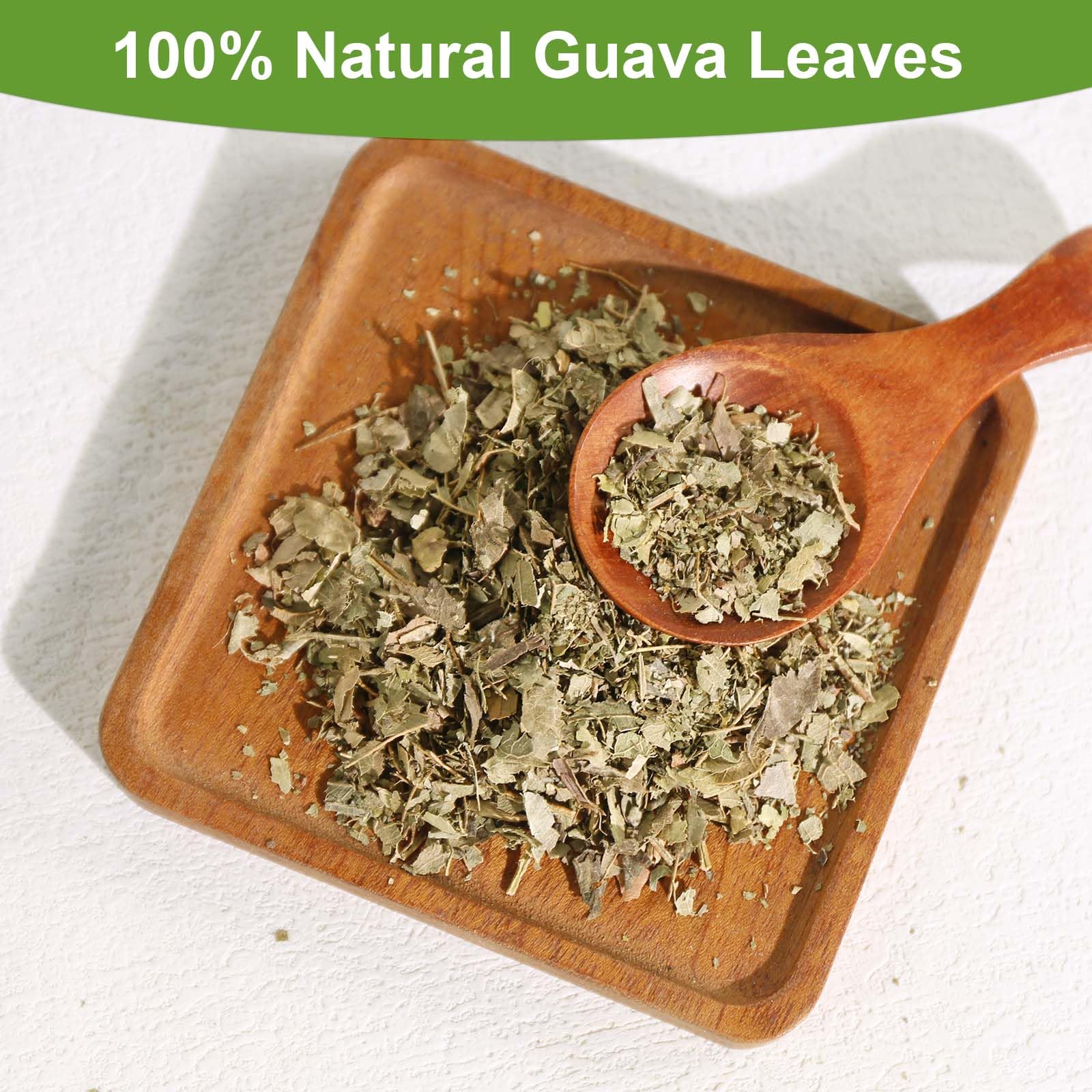 TEARELAE Guava Leaves Tea Bags Closeup highlighting 70-count pack.