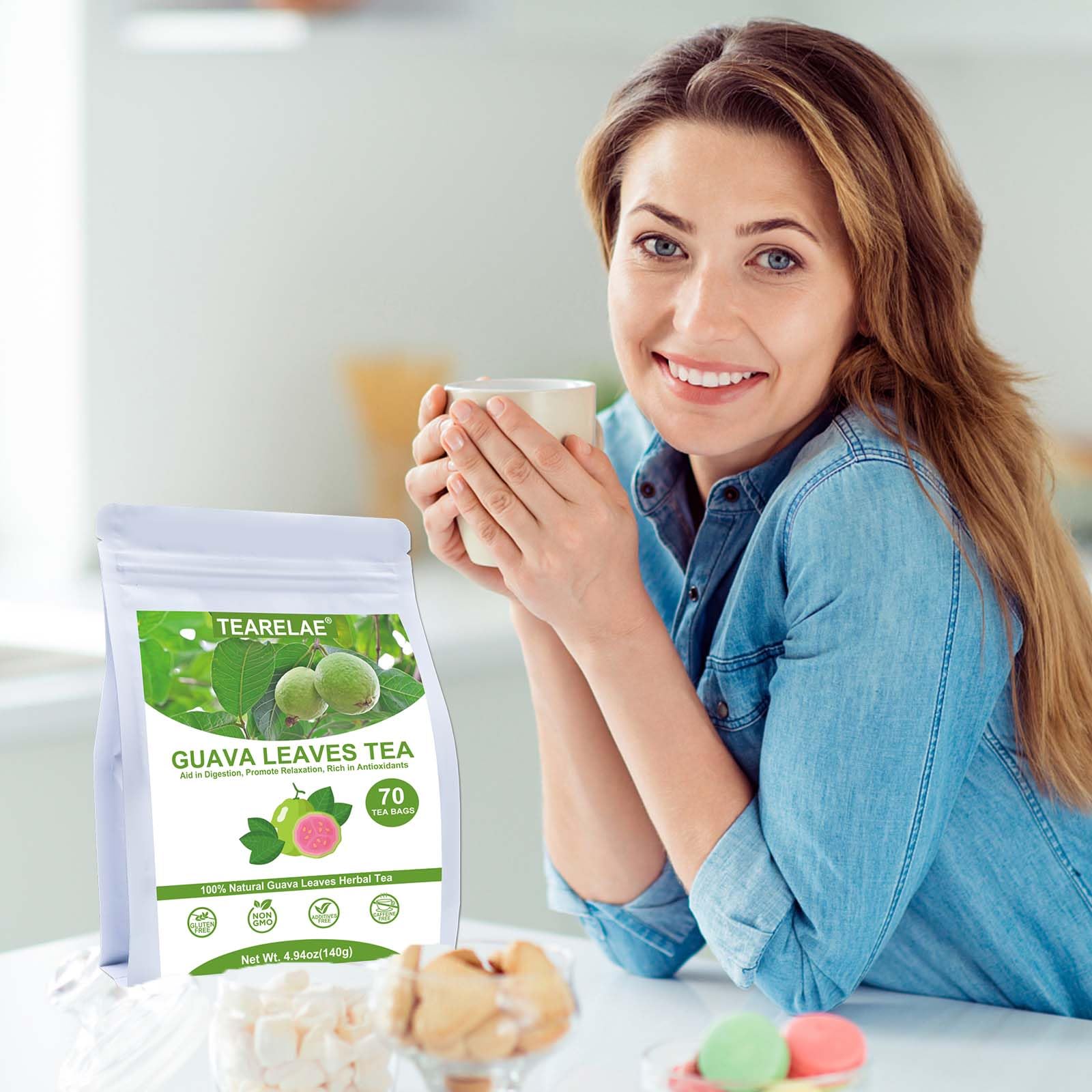 TEARELAE Guava Leaves Tea Pack Re-seal keeps flavor fresh.