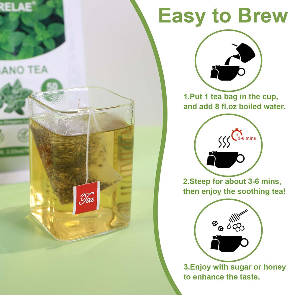 TEARELAE iced oregano tea being poured on a warm day