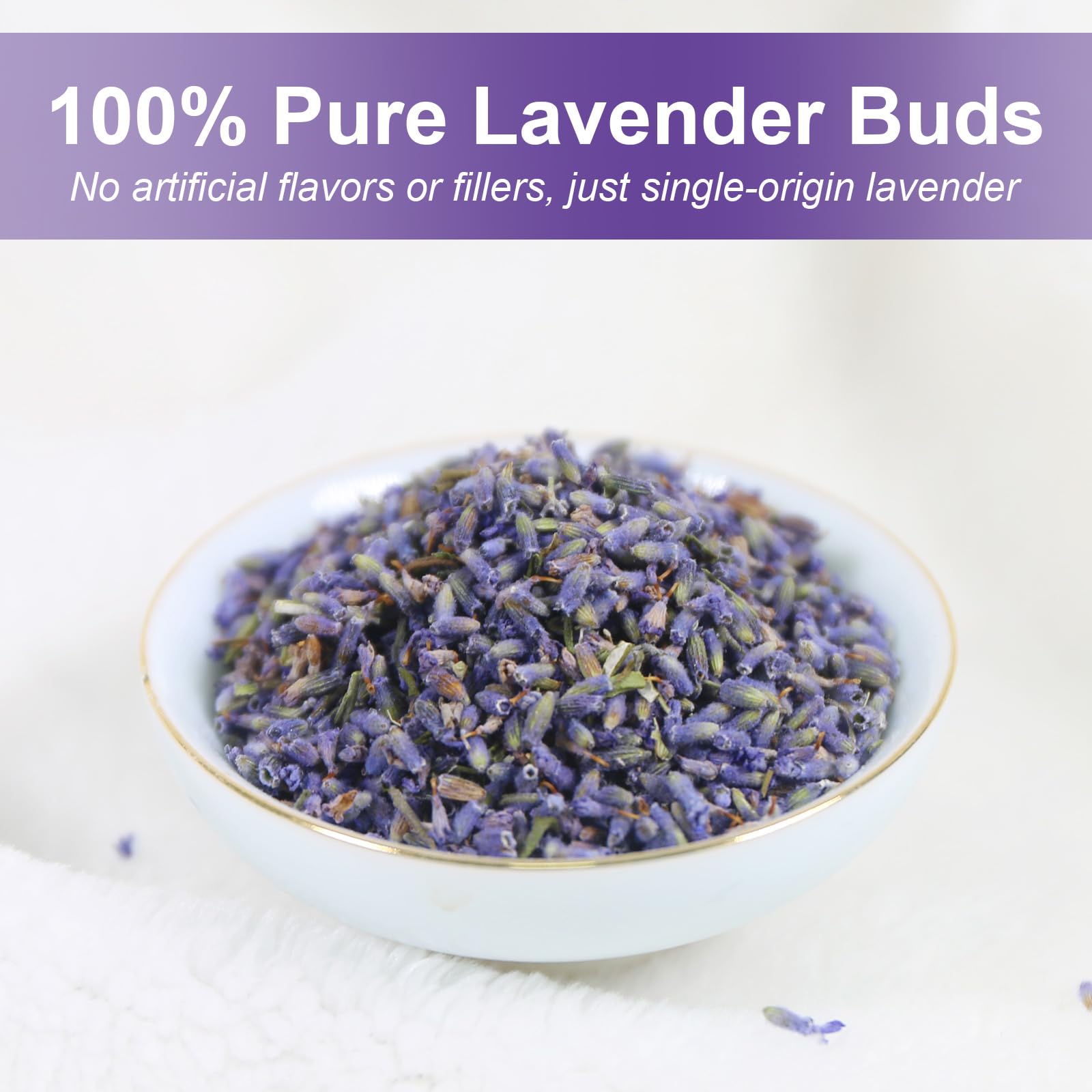 TEARELAE Lavender Tea steeping in a cup for a calming afternoon break.